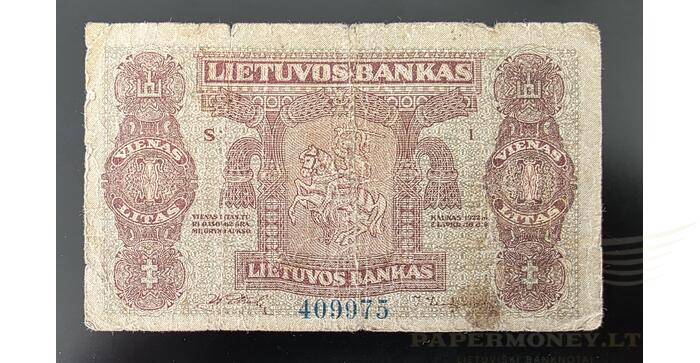 #13 1922 m.  1 litas serija I, VF!