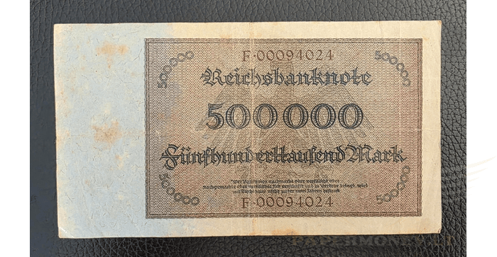 Vokietija 1923, 500 000 markių VF -  Germany 500.000 mark 1923. VF. P-89b