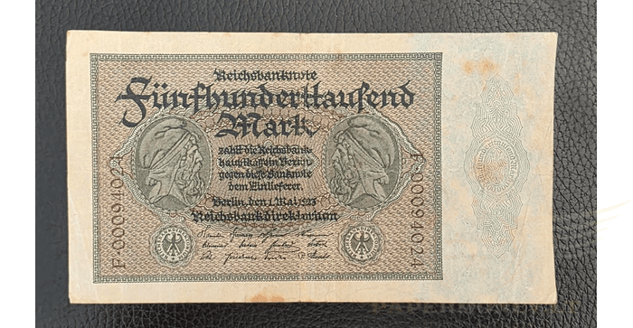 Vokietija 1923, 500 000 markių VF -  Germany 500.000 mark 1923. VF. P-89b