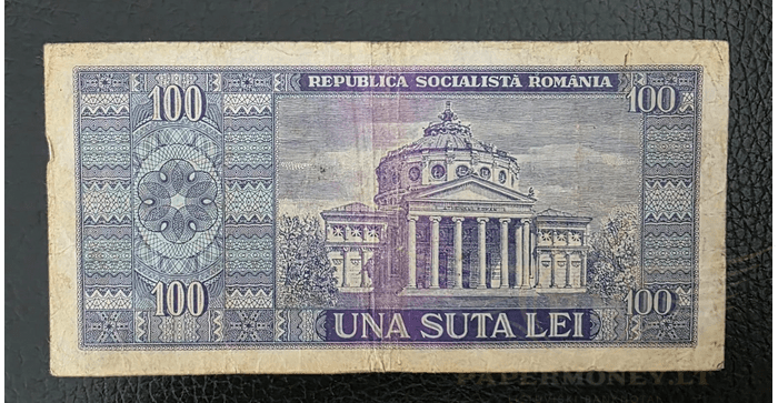 Rumunija 1966, 100 lėjų VF - ROMANIA 100 LEI 1966 VF