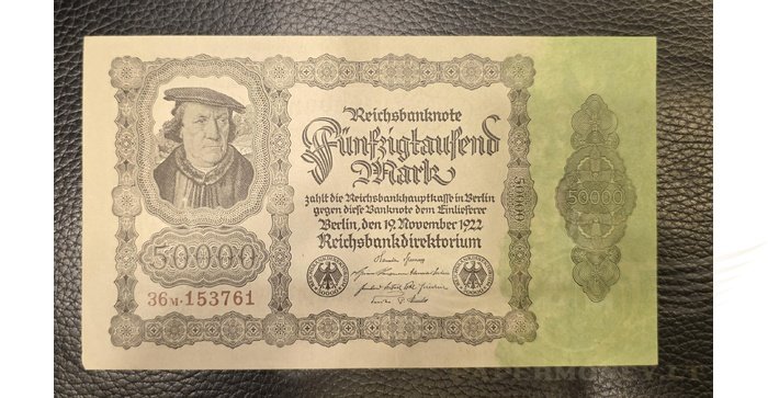 Vokietija 1922, 50.000 markių aUNC - Germany 50.000 mark 1922. aUNC