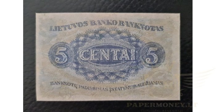 #9 1922 m. 5 centai serija L, VF!