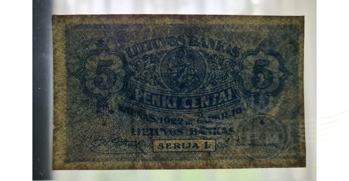 #9 1922 m. 5 centai serija L, VF!