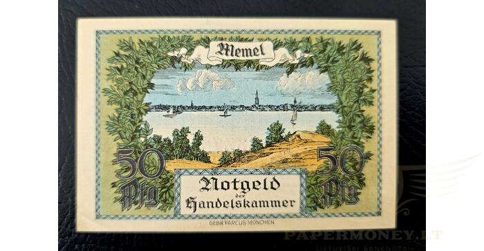 1922 m. 1/2 Memel markės aUNC 1