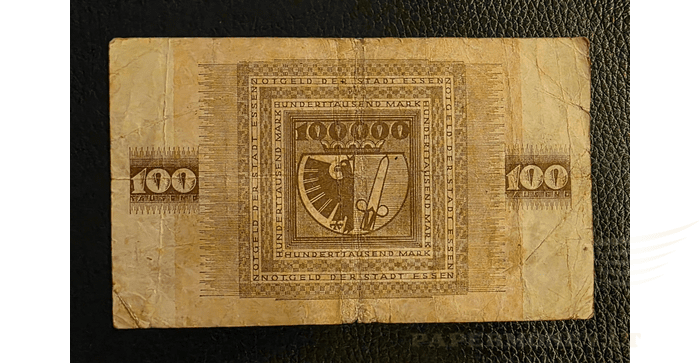 Vokietija 1923,  100000 markių VF - 100000 Mark 1923 - Original Germany ESSEN - VF