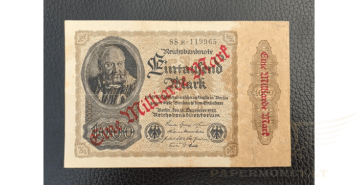 Vokietija 1922, 1 milijardas markių VF - Germany 1.000.000.000 mark 1922. VF . P-113