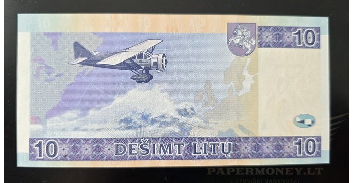 #65 2001 m. 10 litų AA serija žemesnis n umeris 0002003 UNC !