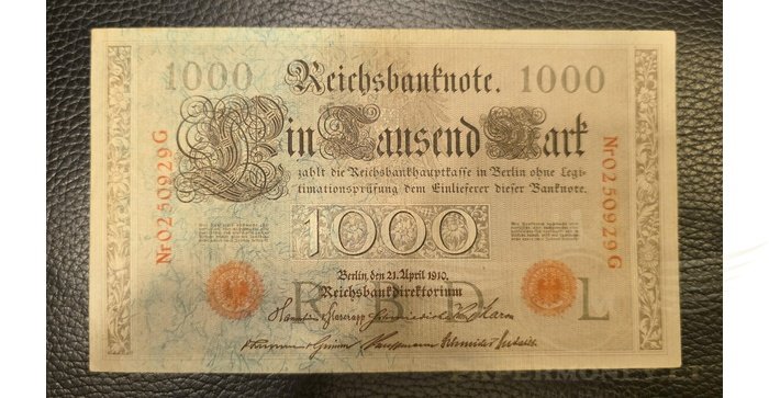 Vokietija 1910, 1000 markių UNC - Germany 1000 mark 1910. UNC