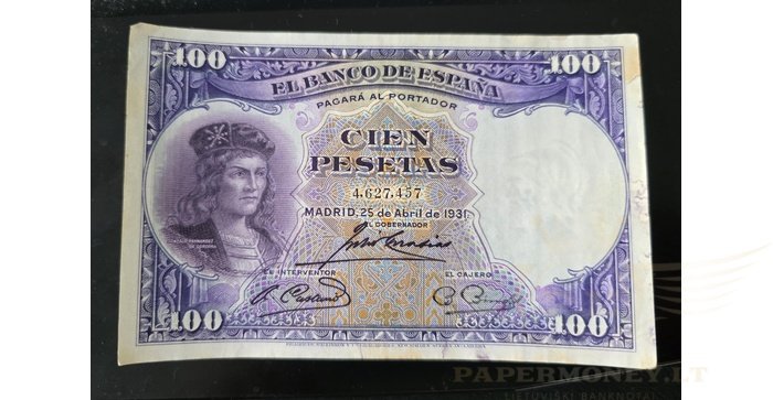 Ispanija  100 pesetų, XF, 1931