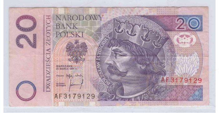 Lenkija 1994 20 zlotych VF