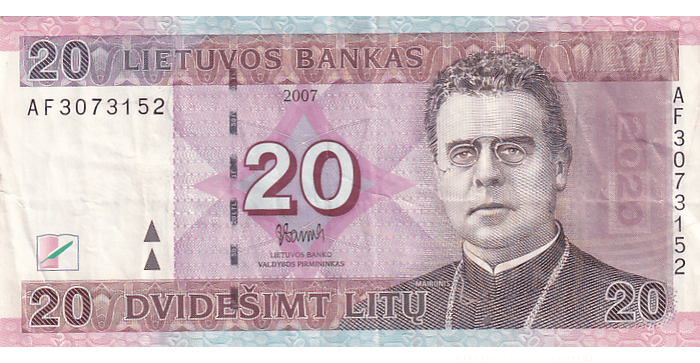 #69 2007 m. 20 litų AF serija VF !