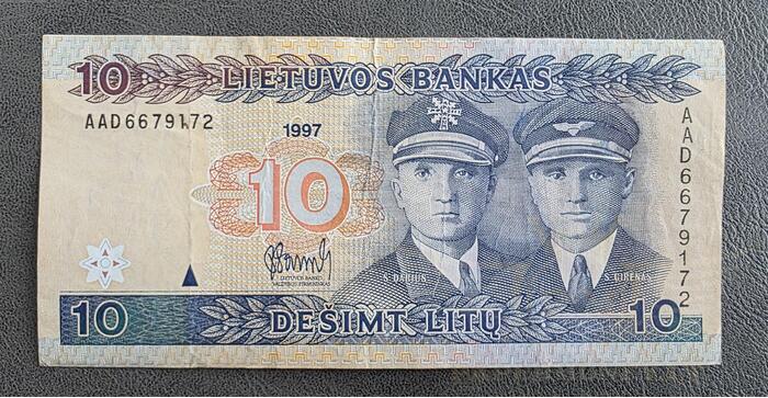 #59 1997 m. 10 litų  AAD serija VF!