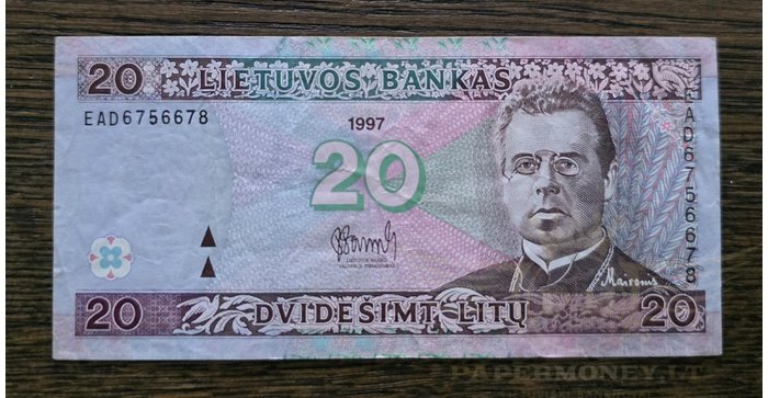 #60 1997 m. 20 litų  EAD serija VF+ !