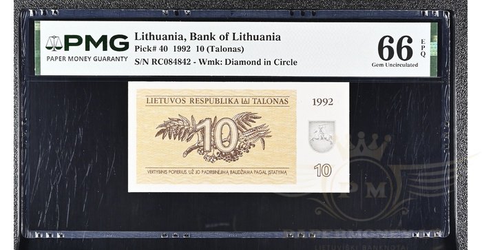 #40 1992 m. 10 talonų RC serija PMG66!