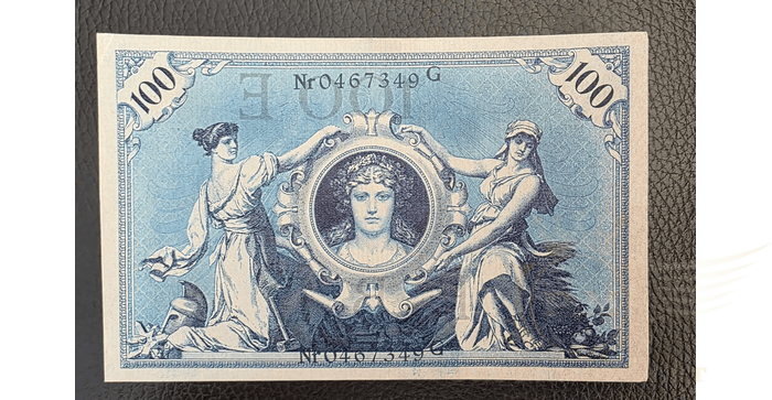 Vokietija 1908 100 markių VF - GERMANY 100 MARK REICHSBANKNOTE 1908, VF