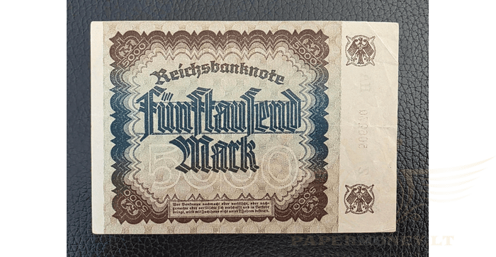 Vokietija 1922, 5000 markių VF - Germany 5000 mark 1922. VF. P-81