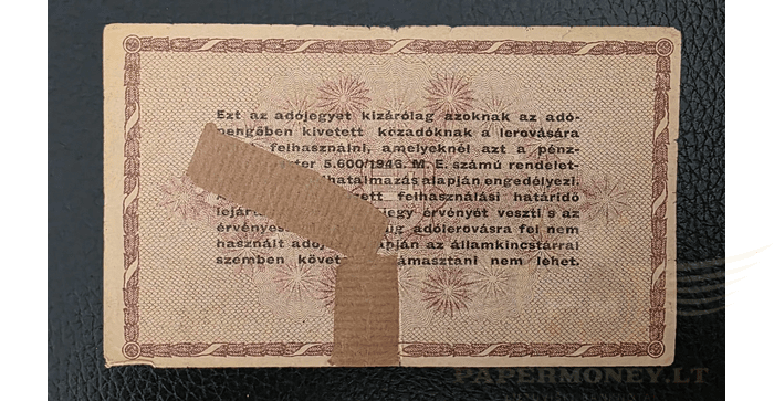 Vengrija 1946 100 000 adopengo F -  Hungary 100,000 Adopengo 1946, F