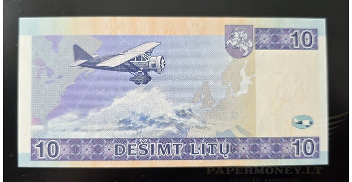 #65 2001 m. 10 litų AA serija žemesnis n umeris 0002006 UNC !