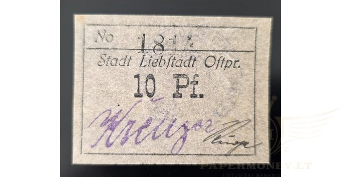 Liebštatas 1914, 10 pfenigių,aUNC