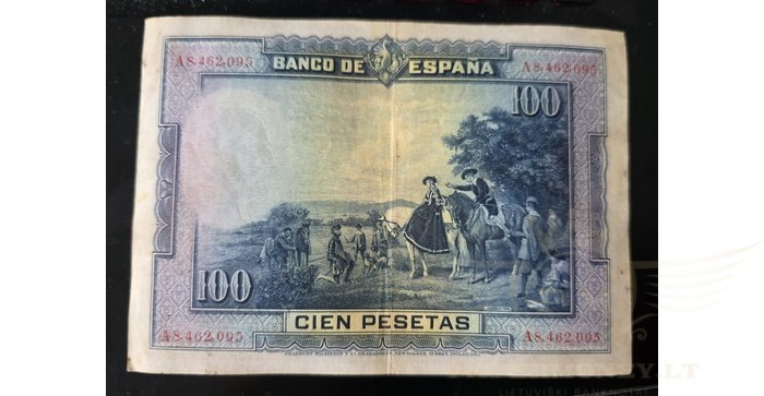Ispanija  100 pesetų, XF, 1928