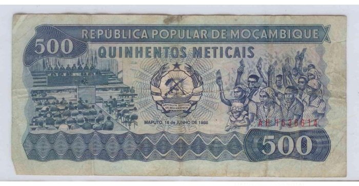 Mozambique 1986 500 meticais VF