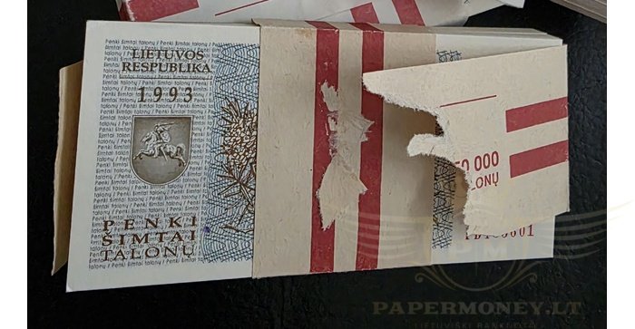 #46 1993 m. 500 talonų pažeista pakuotė UNC - 100 vnt!