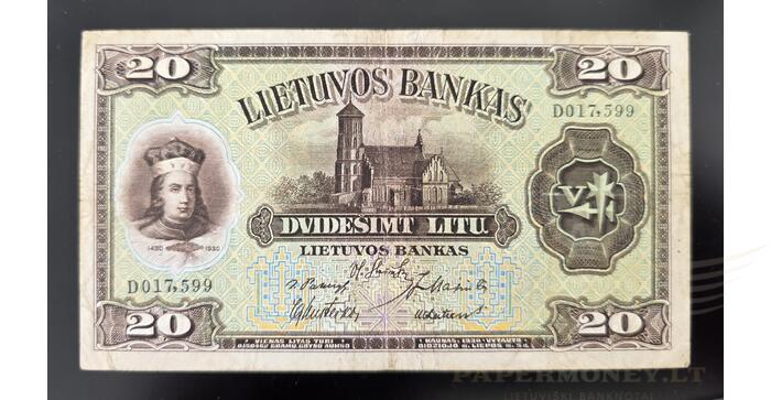 #27 1930 m. 20 litų serija D, VF