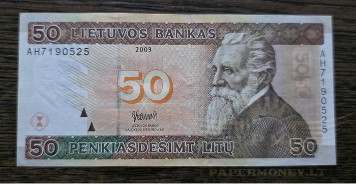 #67 2003 m. 50 litų  AH serija XF!