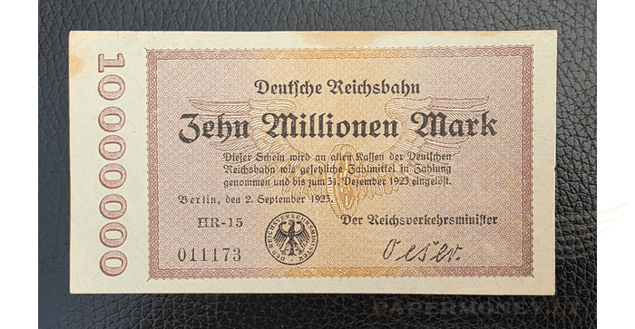 Vokietija 1923 10 milijonų markių XF - Germany 10.000.000 mark 1923. XF. PS-1014