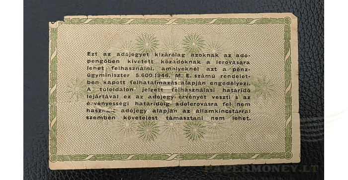 Vengrija 1946 50 000 pengo VF - Hungary 50.000 (otvenezer) adopengo 1946, VF