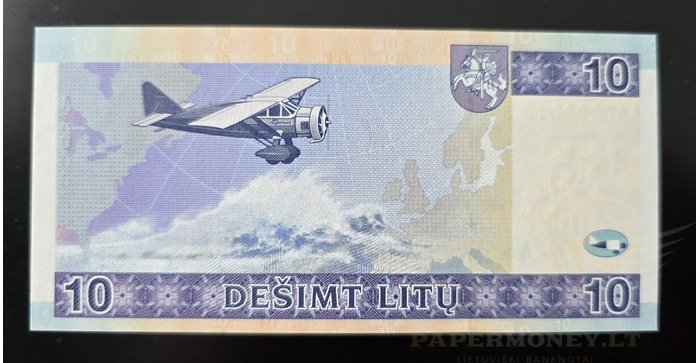 #65 2001 m. 10 litų AA serija žemesnis n umeris 0002010 UNC !