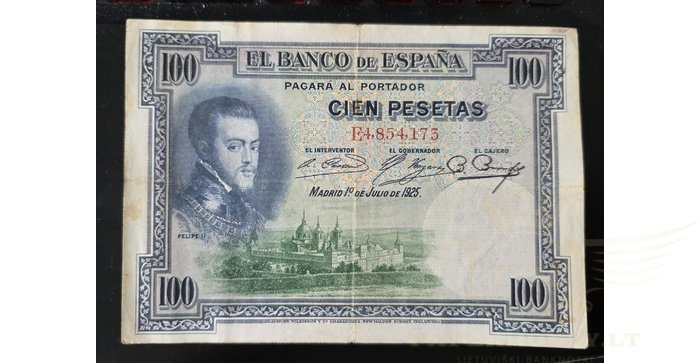 Ispanija  100 pesetų, VF, 1925