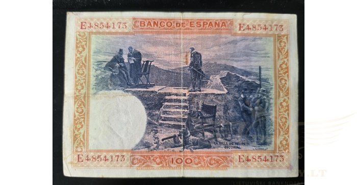 Ispanija  100 pesetų, VF, 1925