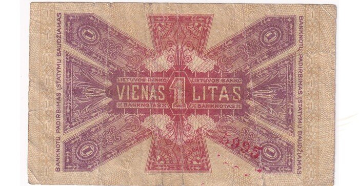 #13 1922 m.  1 litas serija B, VF!