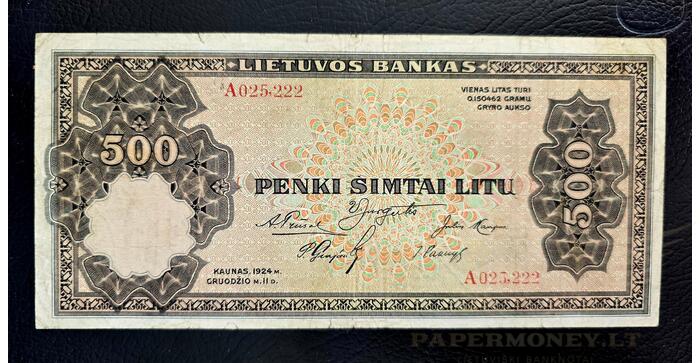 #21 1924 m. 500 litų serija A, VF