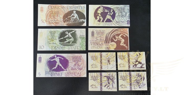 Lietuva tautinės olimpados pinigai LITAURAI, UNC rinkinys 1