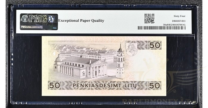 #58 1993 m. 50 litų  QAA serija PMG64