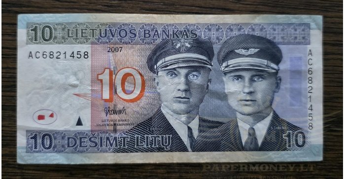 #68 2007 m. 10 litų  AC serija VF !