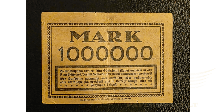 Vokietija 1923 1 milijonas markių VF - GERMANY BANKNOTE 1 MILLION MARK DRESDEN 1923, VF