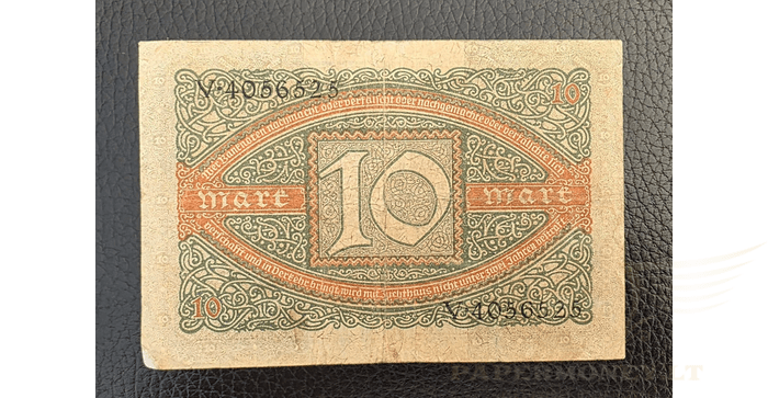 Vokietija 1920 10 markių VF - GERMANY REICHSBANKNOTE 10 MARK 1920, VF