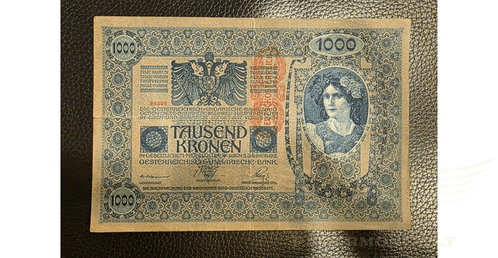 Austrija 1902 1000 kronų VF -  Austro-Hungarian Empire 1902, Austro-Hungarian Empire 1902, VF
