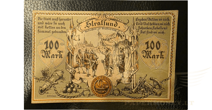 Vokietija 1922, 100 markių XF -  Germany, Stralsund/ Stadt, 100 Mark, 1922, XF