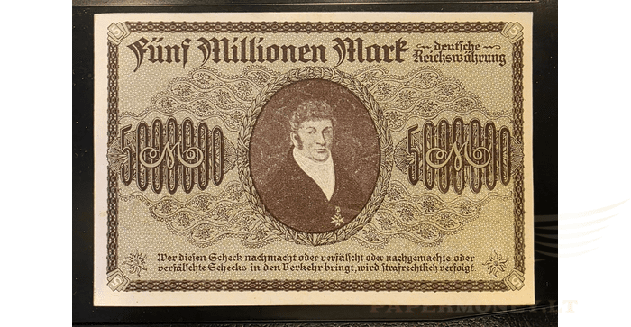Vokietija Lenkija Sopotas 1923, 5 miljonai markių XF - 5 Millionen Mark POLAND GERMANY Zoppot Sopot 1923!