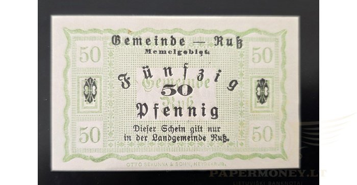 Rusnė (Russ) 1920, 50 pfenigių,0 serija, UNC-