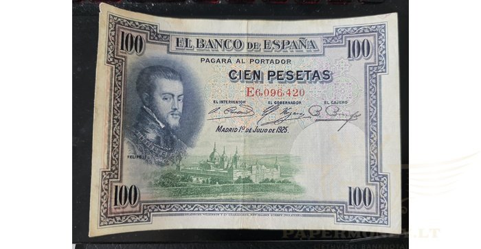 Ispanija  100 pesetų, VF, 1925