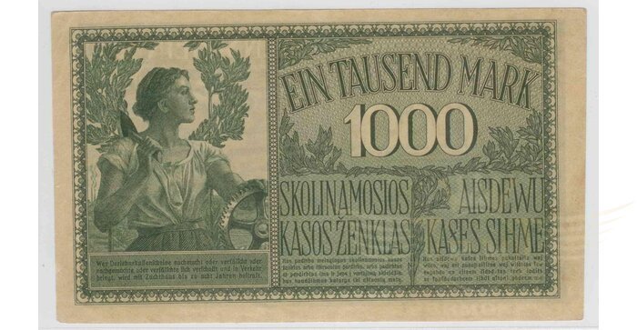 1918 m. 1000 OST markių, 7 skaičiai numeryje, aUNC