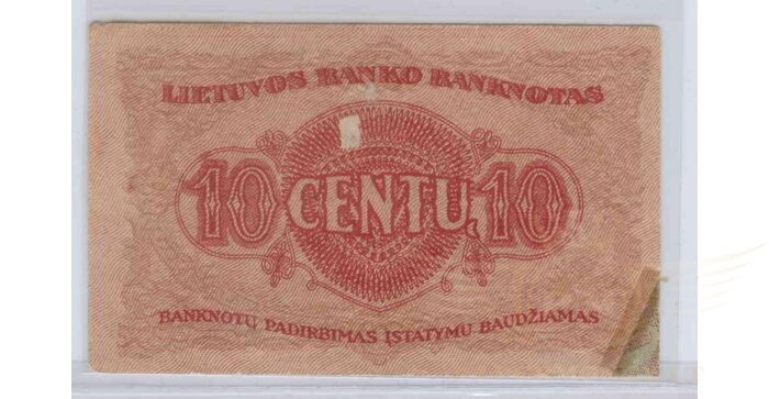#10 1922 m. 10 centų serija C, VF!