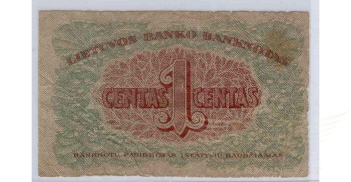 #7 1922 m. 1 centas serija I, F!