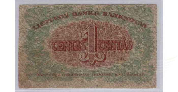 #7 1922 m. 1 centas serija P, VF!