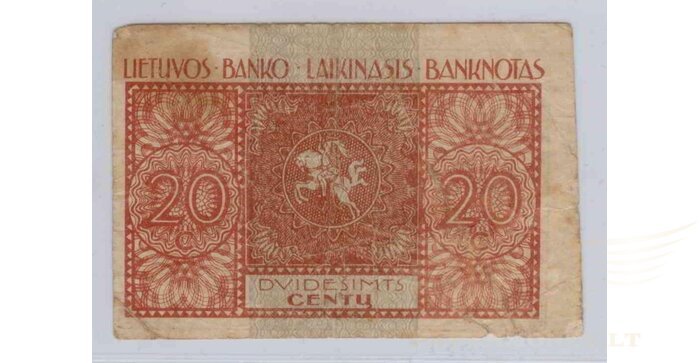 #3 1922 m. 09 mėn. 20 laikinųjų centų VF!